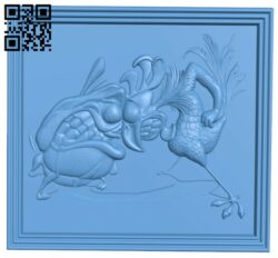 Dog and rooster painting T0003131 download free stl files 3d model for CNC wood carving