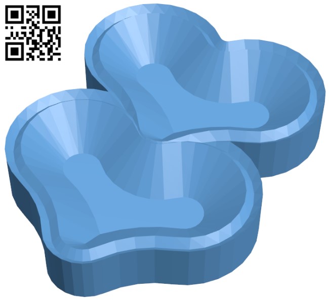 Double heart ice mould H010923 file stl free download 3D Model for CNC and 3d printer