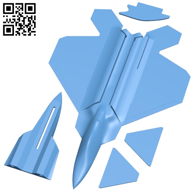 F22 flying glider powered by an elastic band H010800 file stl free download 3D Model for CNC and 3d printer