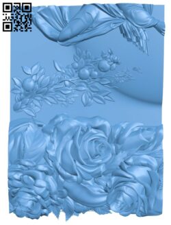 Flower painting T0003157 download free stl files 3d model for CNC wood carving