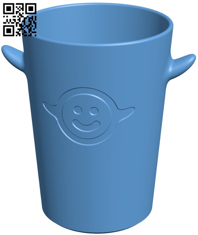 Flying smile mug H010806 file stl free download 3D Model for CNC and 3d printer