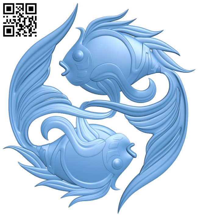 Goldfish T0003092 download free stl files 3d model for CNC wood carving