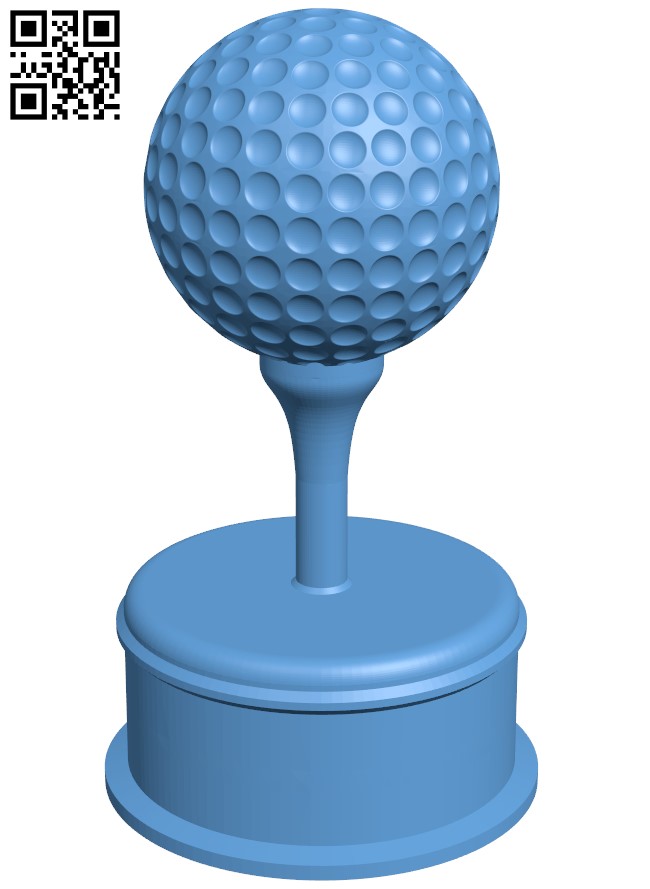 Golf Ball Trophy H010859 file stl free download 3D Model for CNC and 3d printer