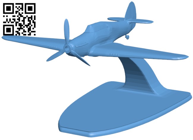 Hawker Hurricane MKI - Airplane H010925 file stl free download 3D Model for CNC and 3d printer