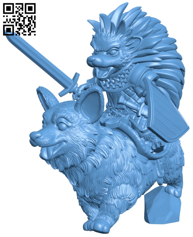 Hedgehog Corgi Cavalry H010864 file stl free download 3D Model for CNC and 3d printer