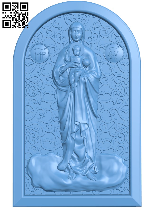 Icon Of The Virgin Mother T0003117 download free stl files 3d model for CNC wood carving