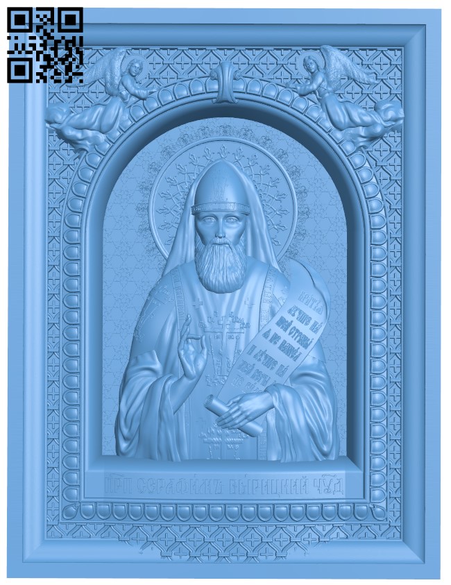 Icon of St. Seraphim of Vyritsky T0003113 download free stl files 3d model for CNC wood carving