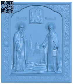 Icon of St. Sergius and St. German T0003138 download free stl files 3d model for CNC wood carving