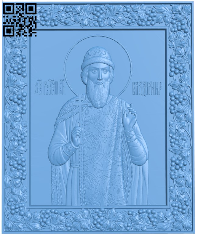 Icon of St.Vladimir T0003114 download free stl files 3d model for CNC wood carving