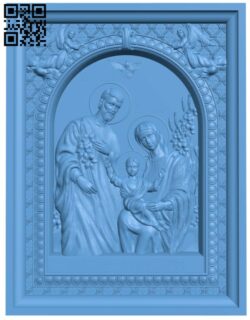 Icon of the Holy Family T0003140 download free stl files 3d model for CNC wood carving