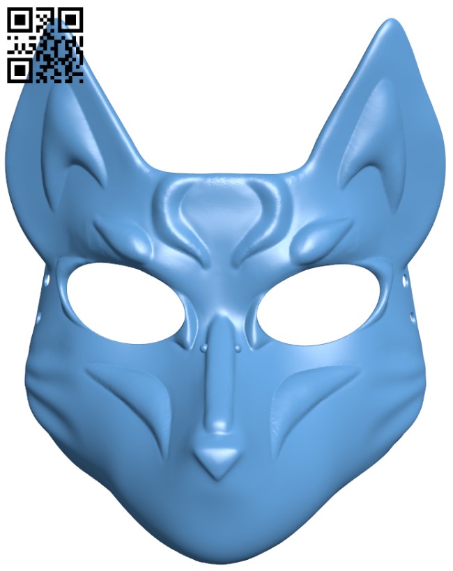 Kitsune - Fox mask H010937 file stl free download 3D Model for CNC and 3d printer