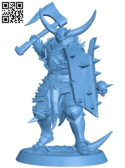 Light axe and shield soldier attack H010687 file stl free download 3D Model for CNC and 3d printer