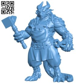 Male Dragonkin Blacksmith H010881 file stl free download 3D Model for CNC and 3d printer