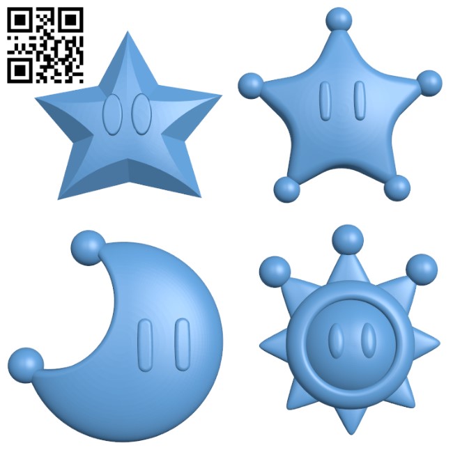 Mario 3D energy item H010883 file stl free download 3D Model for CNC and 3d printer