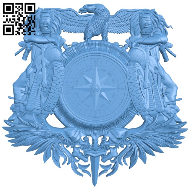 Motorcycle star icon T0003094 download free stl files 3d model for CNC wood carving