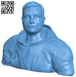 Neil Armstrong Bust H010775 file stl free download 3D Model for CNC and 3d printer