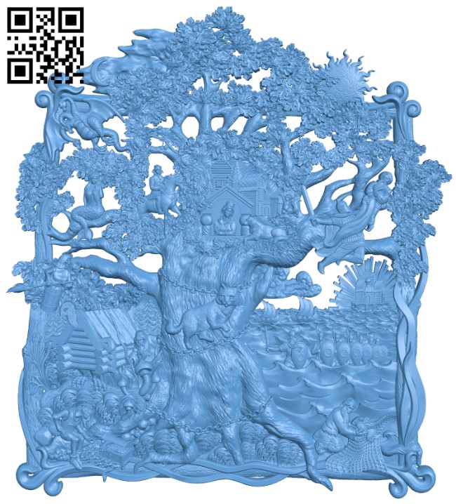Painting of a kingdom by the seaside T0003159 download free stl files 3d model for CNC wood carving