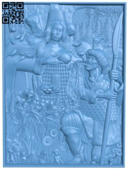 Painting of the goddess of fertility T0003096 download free stl files 3d model for CNC wood carving