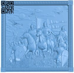Painting of warriors marching T0003119 download free stl files 3d model for CNC wood carving