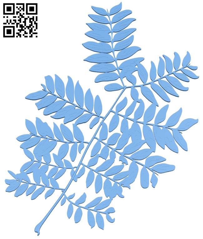 Pinnate leaf branch T0003188 download free stl files 3d model for CNC wood carving