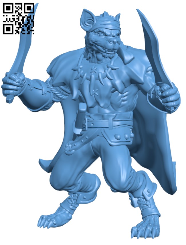 Pirate Gnoll Scoundrel H010719 file stl free download 3D Model for CNC and 3d printer