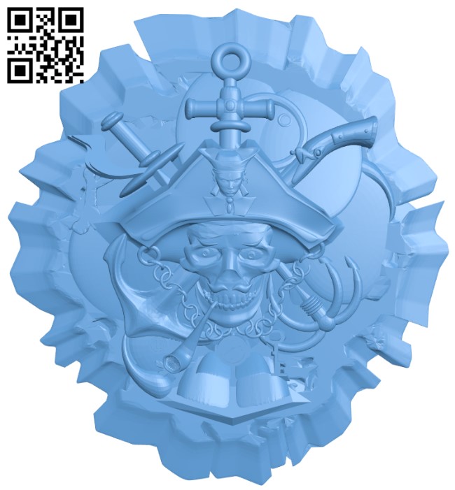 Pirate pattern T0003002 download free stl files 3d model for CNC wood carving