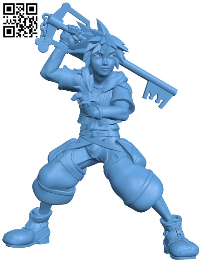 Sora - Kingdom Hearts H010738 file stl free download 3D Model for CNC and 3d printer