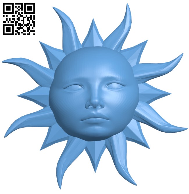Sun face H010843 file stl free download 3D Model for CNC and 3d printer
