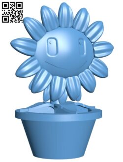 Sunflower – Plants vs Zombies H010745 file stl free download 3D Model for CNC and 3d printer