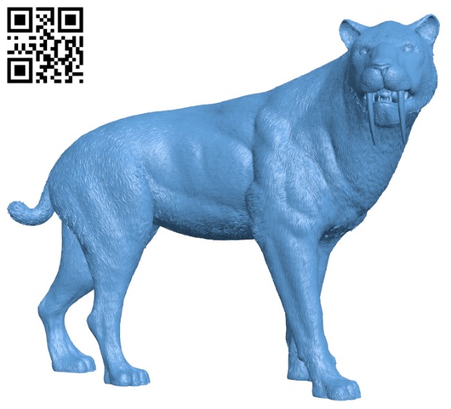 The saber-toothed cat H010749 file stl free download 3D Model for CNC and 3d printer