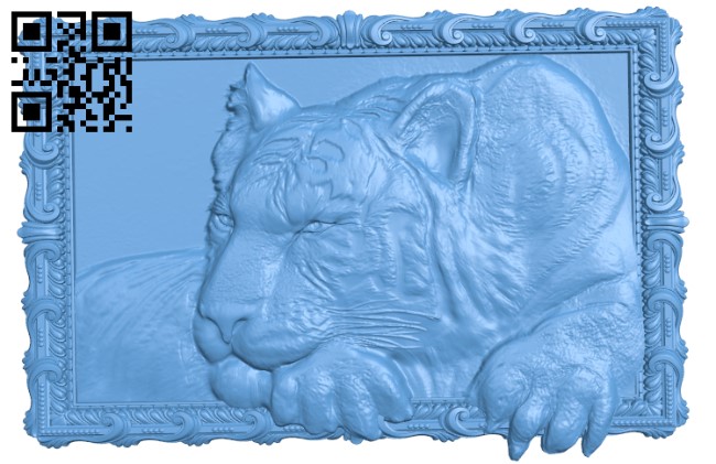 Tiger painting T0002966 download free stl files 3d model for CNC wood carving