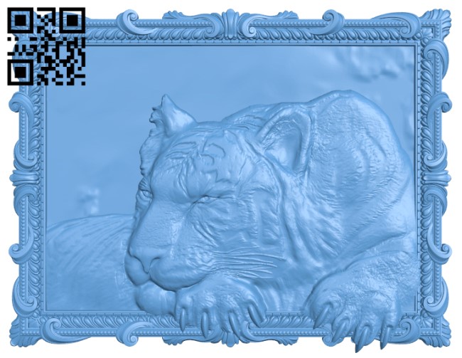 Tiger painting T0002969 download free stl files 3d model for CNC wood carving