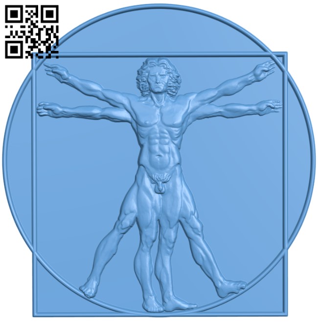 Vitruvian Man painting T0003027 download free stl files 3d model for CNC wood carving
