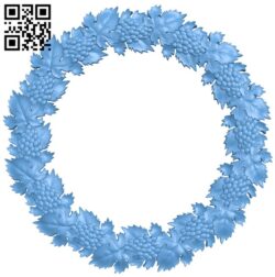 Wreath of grapes T0003010 download free stl files 3d model for CNC wood carving