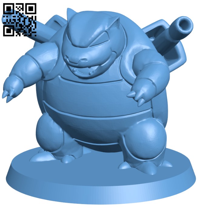 Blastoise - Pokemon H010984 file stl free download 3D Model for CNC and 3d printer