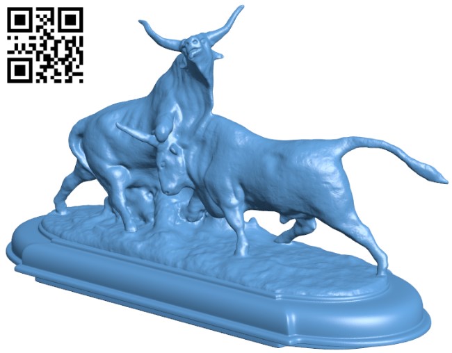 Bullfight in the Campagna Romana in The Fine Arts Museum, Belgium H011006 file stl free download 3D Model for CNC and 3d printer