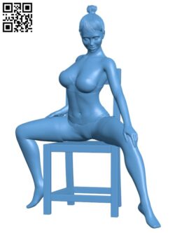 Chair dance girl H010986 file stl free download 3D Model for CNC and 3d printer