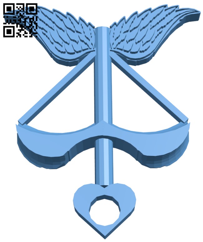 Cupid's Bow Pendant H011188 file stl free download 3D Model for CNC and 3d printer