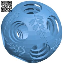 Fidget ball – fern leaf H011207 file stl free download 3D Model for CNC and 3d printer