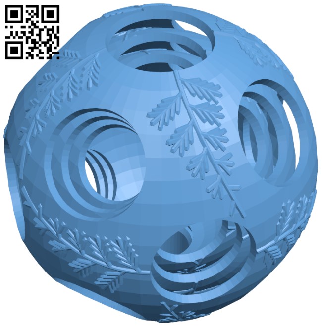 Fidget ball - fern leaf H011207 file stl free download 3D Model for CNC and 3d printer