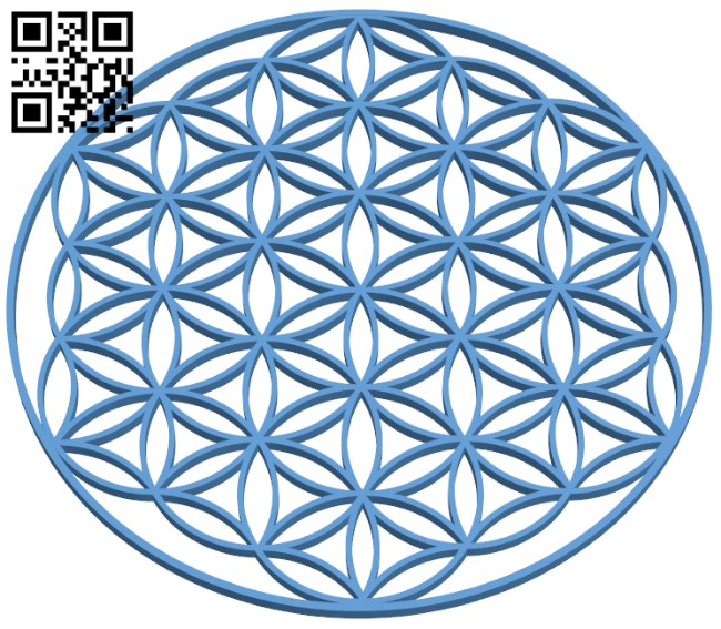 Flower of Life - Coaster H011119 file stl free download 3D Model for CNC and 3d printer