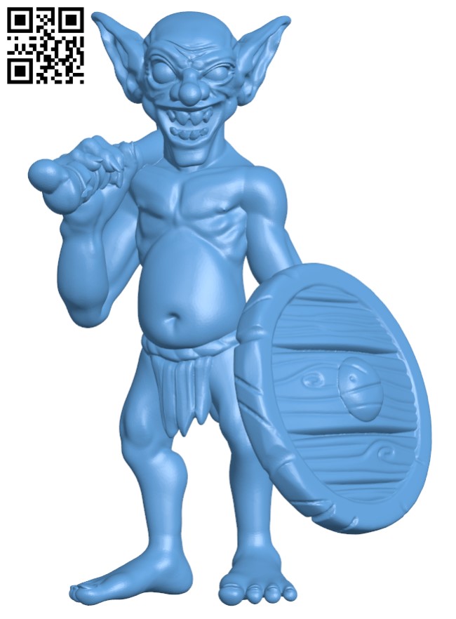 Goblin Warrior H010989 file stl free download 3D Model for CNC and 3d printer