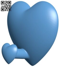 Heart-shaped shower cap hanger H010965 file stl free download 3D Model for CNC and 3d printer