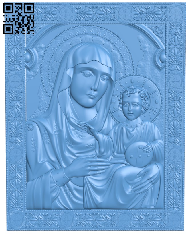 Icon Of The Mother Of God T0003331 download free stl files 3d model for CNC wood carving