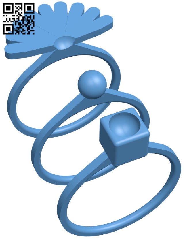 Interlocking Rings - Set of Three H011048 file stl free download 3D Model for CNC and 3d printer