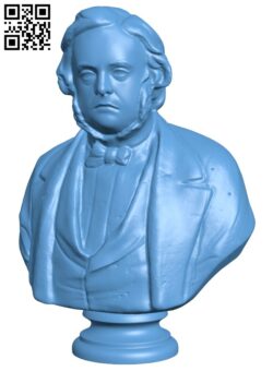 John Bright bust H011014 file stl free download 3D Model for CNC and 3d printer