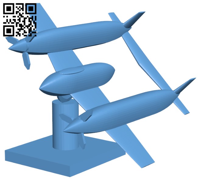 P-38 lightning - Airplane H010969 file stl free download 3D Model for CNC and 3d printer