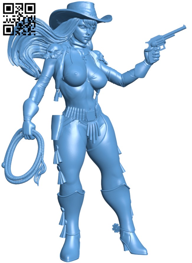 Pin-up Cowgirl H010972 file stl free download 3D Model for CNC and 3d printer