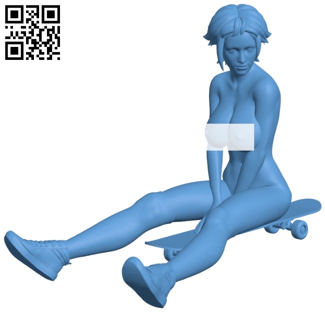 Skate Girl H011060 file stl free download 3D Model for CNC and 3d printer