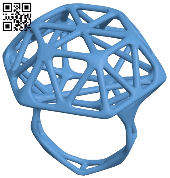 Skeletal Diamond Ring H011062 file stl free download 3D Model for CNC and 3d printer